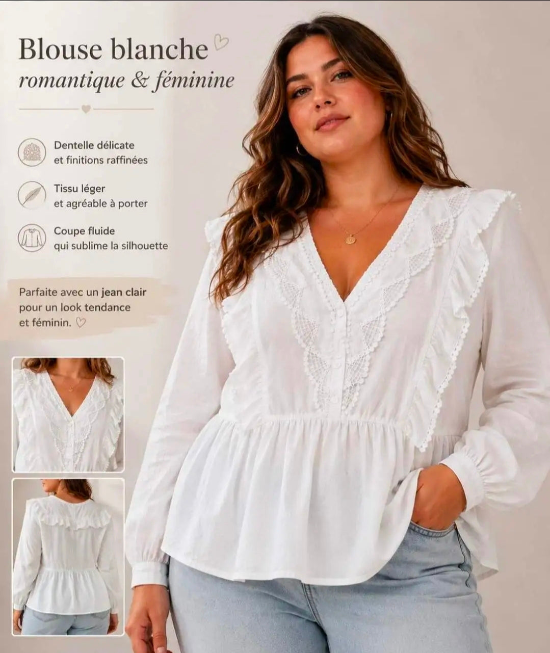 Blouse blanche romantique
