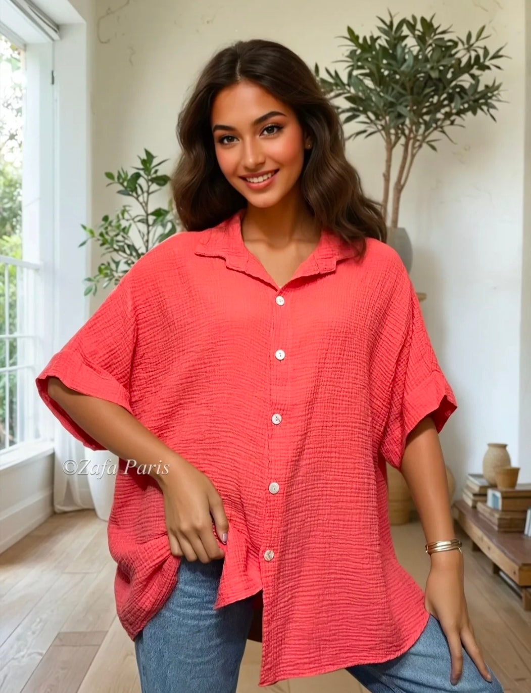 Chemise en gaz de coton