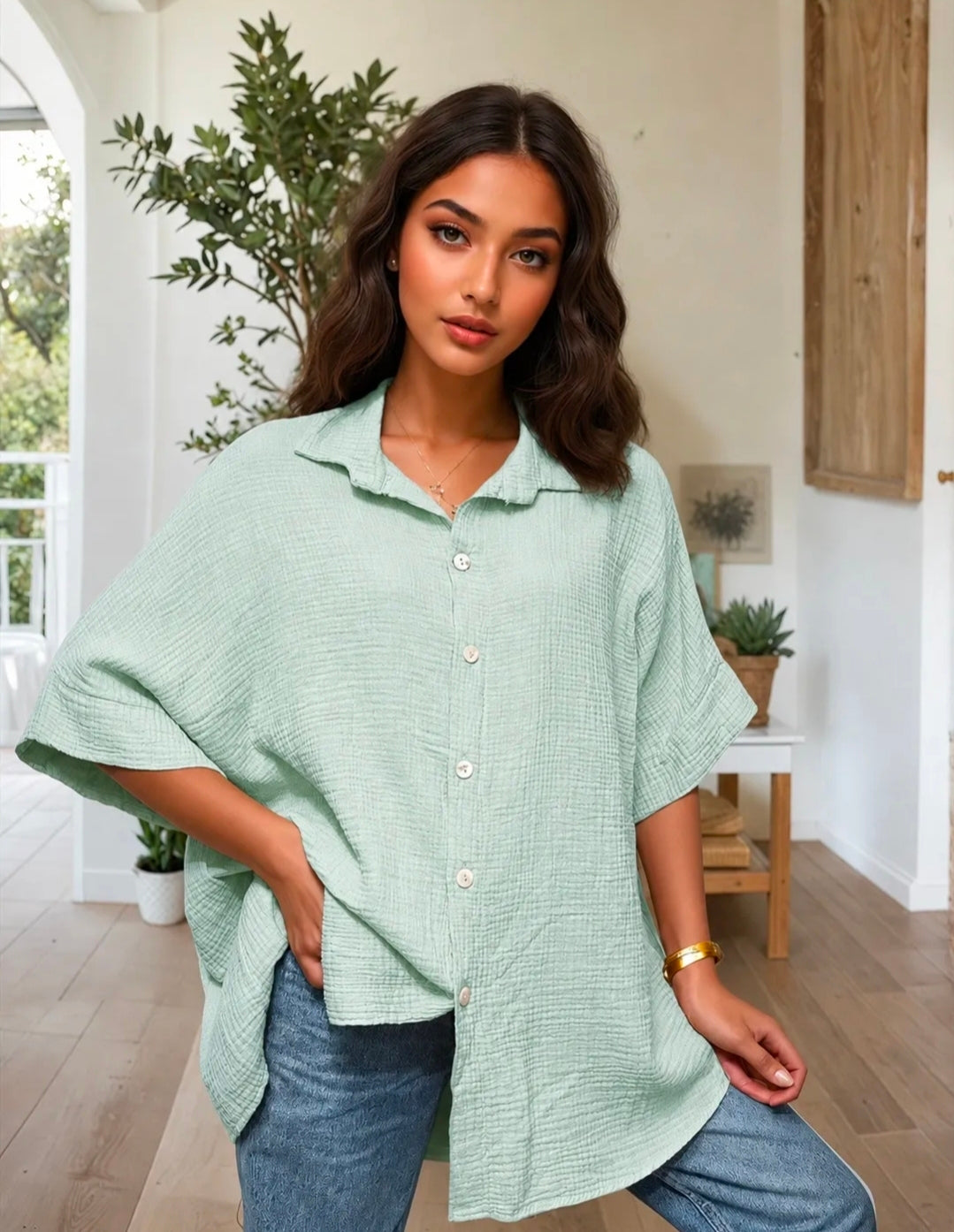 Chemise en gaz de coton