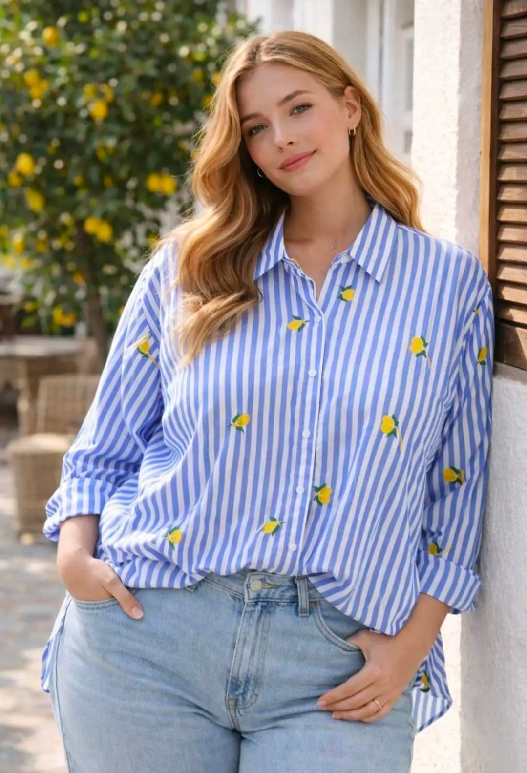 Chemise brodé citron